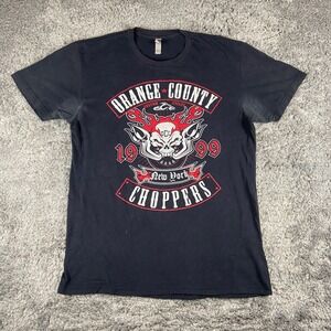 Vintage Orange County Choppers Shirt Mens L Black Graphic OCC New York Biker Tee